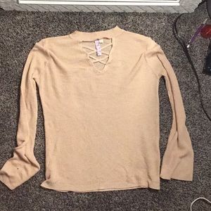 Long sleeve peach colored shirt